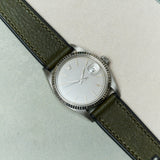 Leather & Rubber Strap - Olive Green