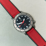 Leather & Rubber Strap - Red