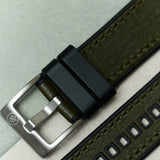 Leather & Rubber Strap - Olive Green