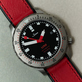 Leather & Rubber Strap - Red