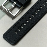 Leather & Rubber Strap - Black