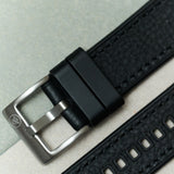 Leather & Rubber Strap - Black