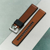 Leather & Rubber Strap - Tan Brown