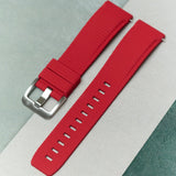 Curved Lug Rubber Strap - Red