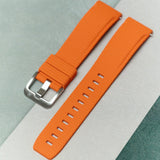 Curved Lug Rubber Strap - Orange