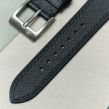 Slimline Saffiano Chevre Strap - Black - RTW