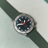 Curved Lug Rubber Strap - Green