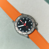 Curved Lug Rubber Strap - Orange