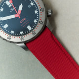 Curved Lug Rubber Strap - Red