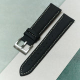 Soft Touch Rubber Sailcloth Strap - Black