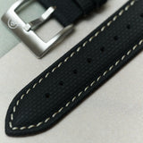 Soft Touch Rubber Sailcloth Strap - Black