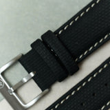 Soft Touch Rubber Sailcloth Strap - Black