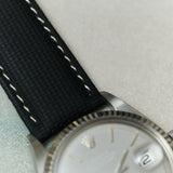Soft Touch Rubber Sailcloth Strap - Black