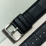The Riviera – Croc-Embossed FKM Rubber Strap - Black - The Strap Tailor