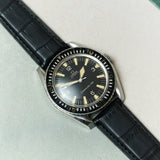 The Riviera – Croc-Embossed FKM Rubber Strap - Black - The Strap Tailor