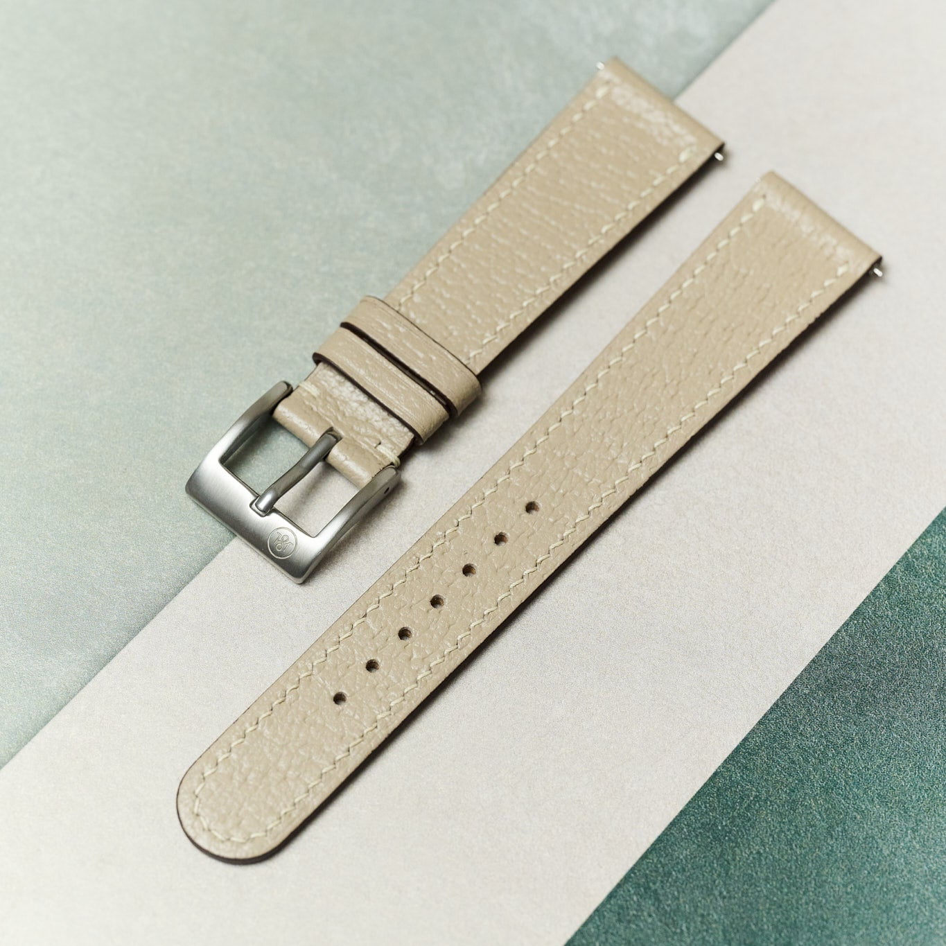 Vintage Style Pig Skin Watch Strap - Beige Slimline - RTW - The Strap Tailor