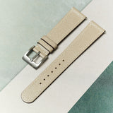 Vintage Style Pig Skin Watch Strap - Beige Slimline - RTW - The Strap Tailor