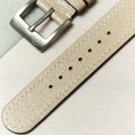 Vintage Style Pig Skin Watch Strap - Beige Slimline - RTW - The Strap Tailor
