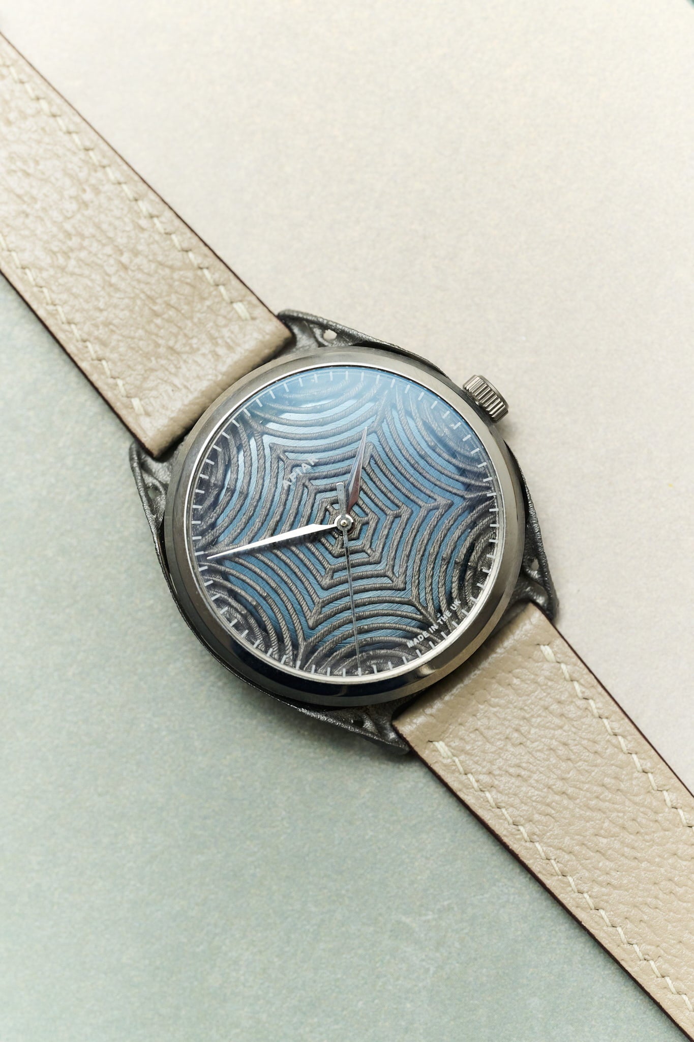 Vintage Style Pig Skin Watch Strap - Beige Slimline - RTW - The Strap Tailor