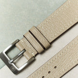 Vintage Style Pig Skin Watch Strap - Beige Slimline - RTW - The Strap Tailor
