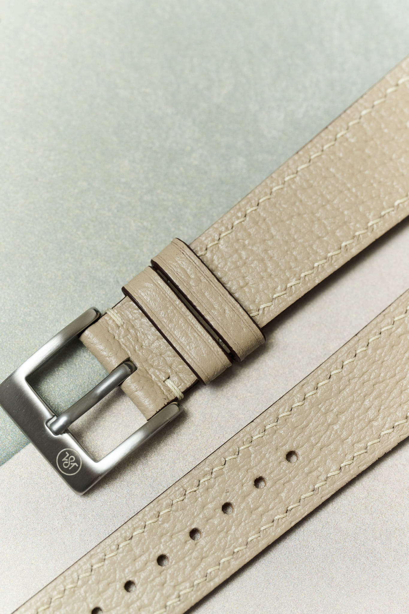 Vintage Style Pig Skin Watch Strap - Beige Slimline - RTW - The Strap Tailor
