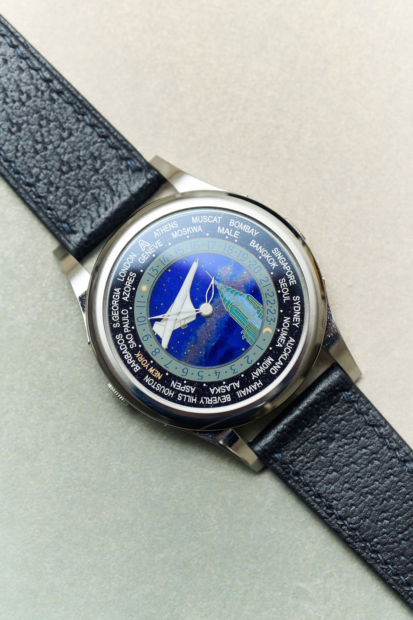 Vintage Style Pig Skin Watch Strap - Navy Slimline - RTW - The Strap Tailor
