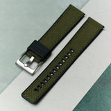 Sailcloth & Rubber Strap - Army Green