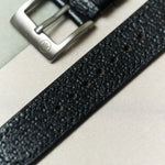 Vintage Style Pig Skin Watch Strap - Black Slimline - RTW - The Strap Tailor