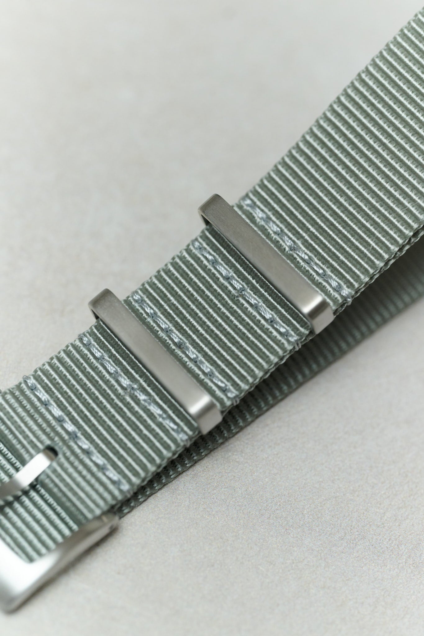Premium Tubular Nylon Strap - Light Grey - The Strap Tailor