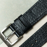 Vintage Style Pig Skin Watch Strap - Black Slimline - RTW - The Strap Tailor