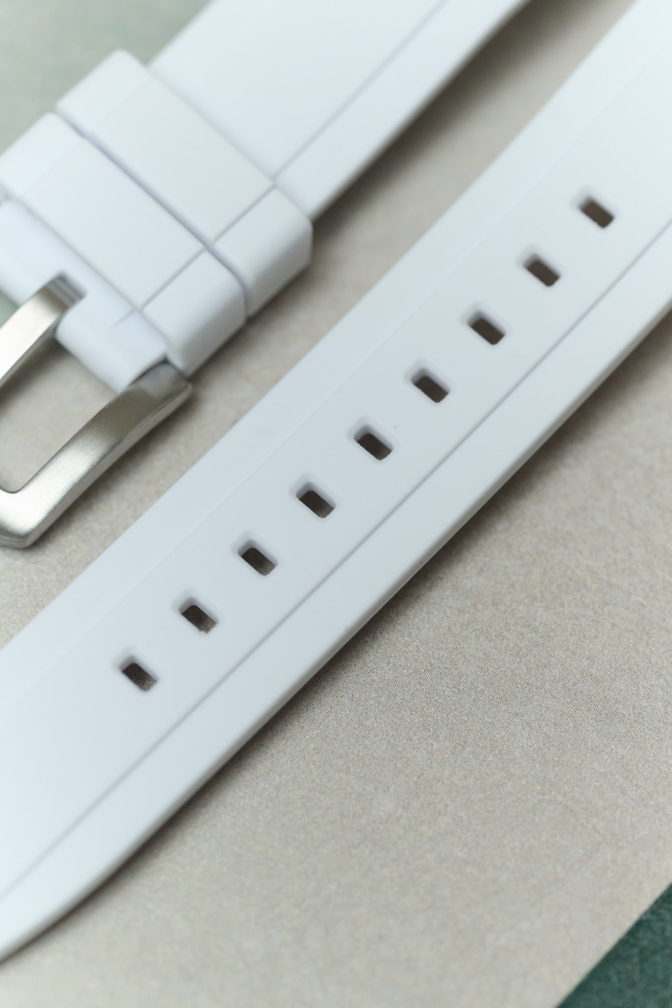 FKM Rubber Strap - White - The Strap Tailor
