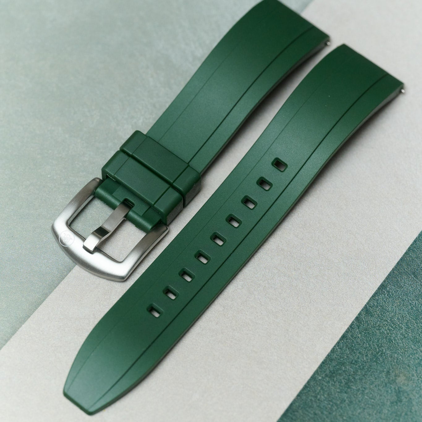 FKM Rubber Strap - Dark Green - The Strap Tailor