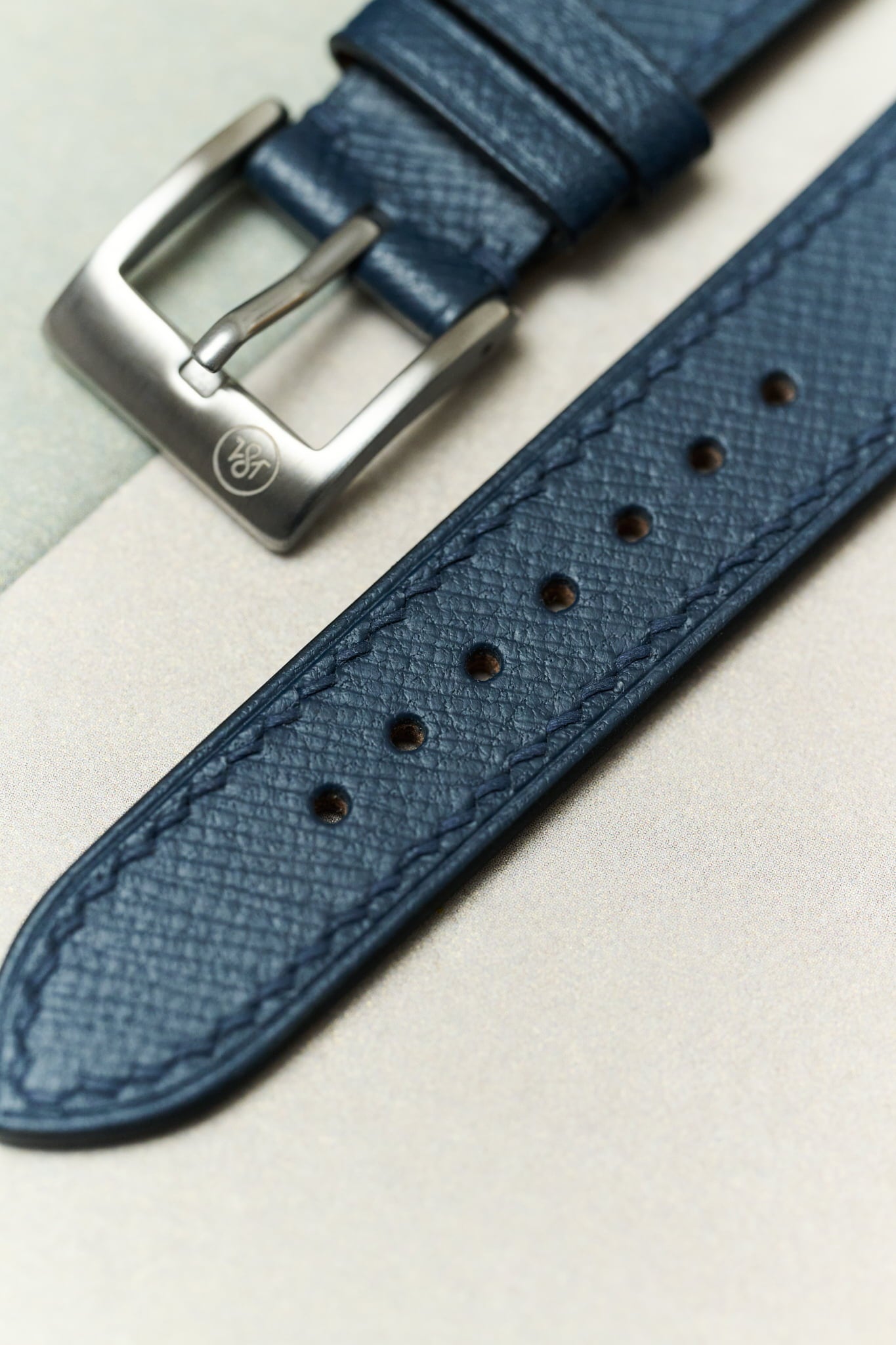 Saffiano Chevre Strap - Navy Blue - RTW - The Strap Tailor
