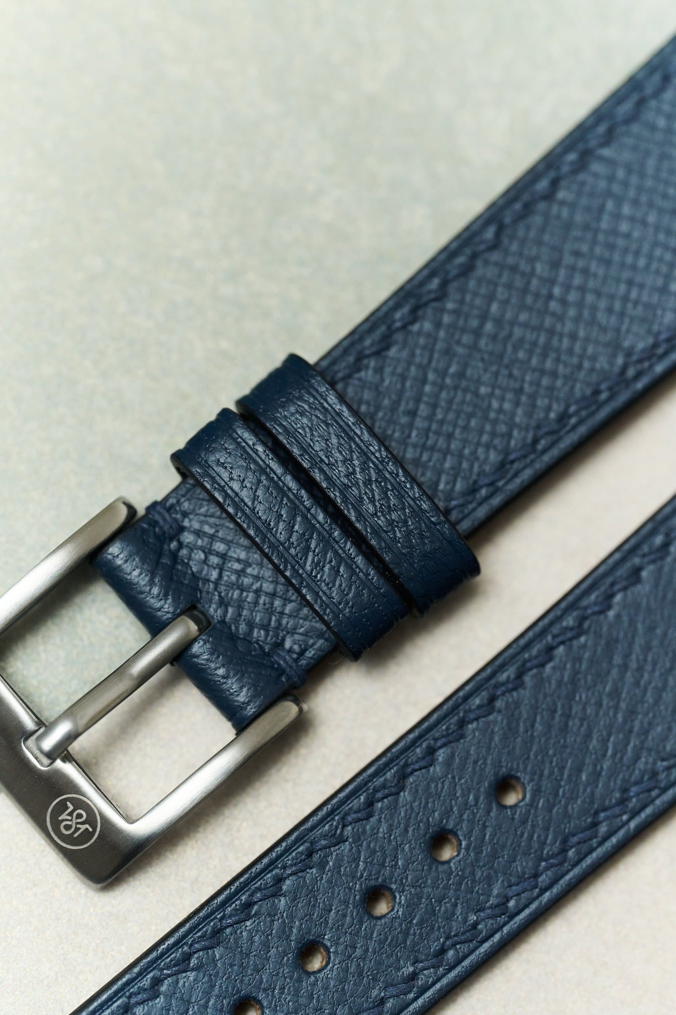 Saffiano Chevre Strap - Navy Blue - RTW - The Strap Tailor