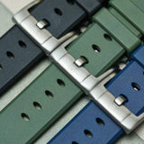 Soft Touch Chamfered Rubber Strap - Navy Blue