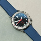 Soft Touch Chamfered Rubber Strap - Navy Blue