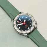 Soft Touch Chamfered Rubber Strap - Olive Green