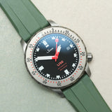 Soft Touch Chamfered Rubber Strap - Olive Green