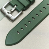 Soft Touch Chamfered Rubber Strap - Olive Green