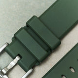 Soft Touch Chamfered Rubber Strap - Olive Green