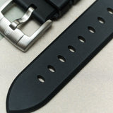 Soft Touch Chamfered Rubber Strap - Black
