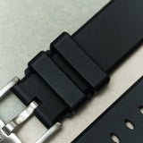 Soft Touch Chamfered Rubber Strap - Black
