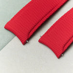 Curved Lug Rubber Strap - Red - The Strap Tailor