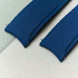 Curved Lug Rubber Strap - Navy Blue - The Strap Tailor