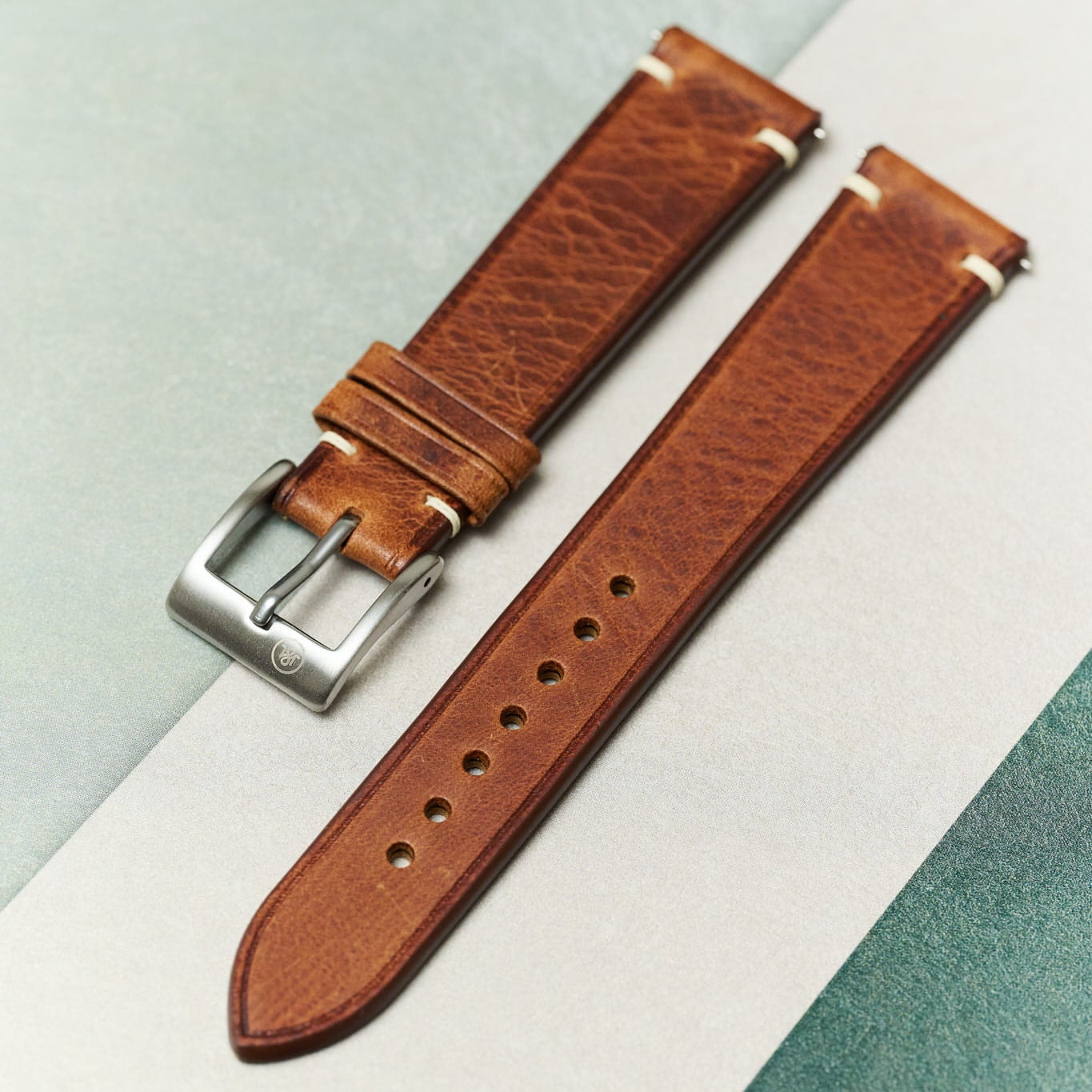 Badalassi Wax Minimal Stitch Strap - Tan Brown - RTW - The Strap Tailor