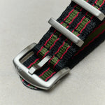 Premium Fabric Watch Strap - Bond Green/Red - The Strap Tailor