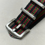 Premium Fabric Watch Strap - Bond Green/Red - The Strap Tailor