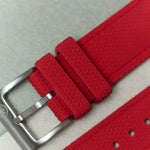 AquaFlex Rubber Classic Strap - Red - The Strap Tailor
