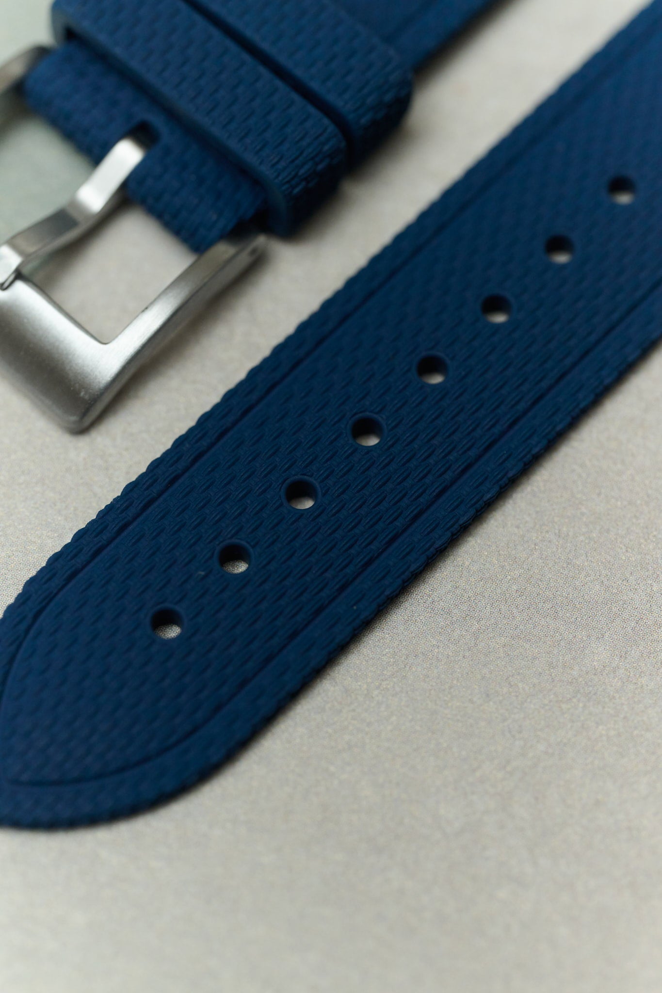 AquaFlex Rubber Classic Strap - Navy Blue - The Strap Tailor
