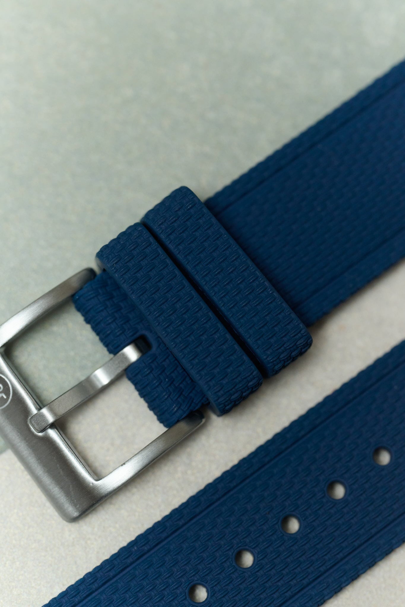 AquaFlex Rubber Classic Strap - Navy Blue - The Strap Tailor